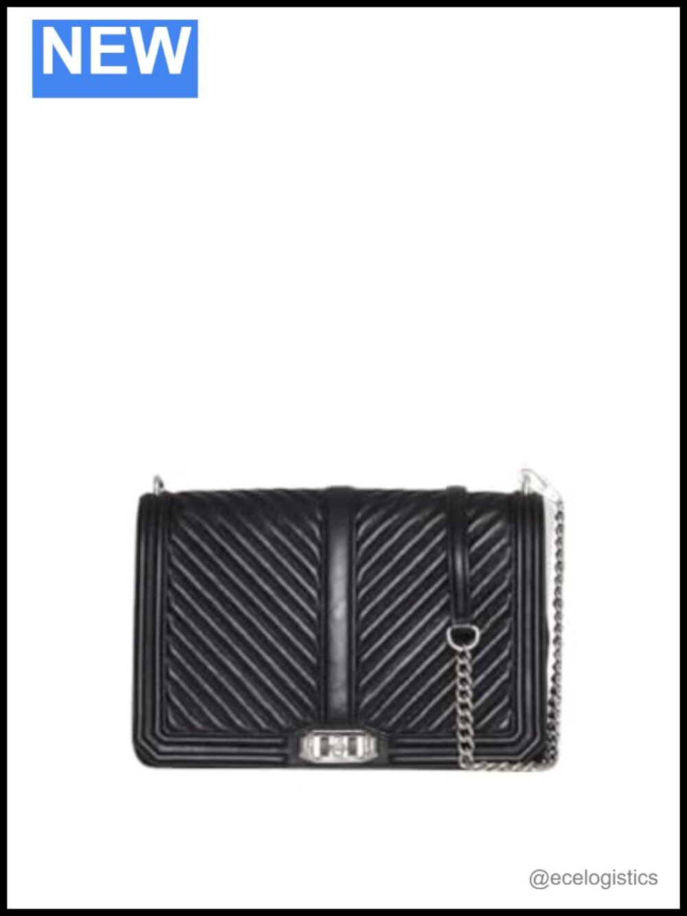 Quilted Leather Crossbody Bag with Chain Strap Convertible Clutch